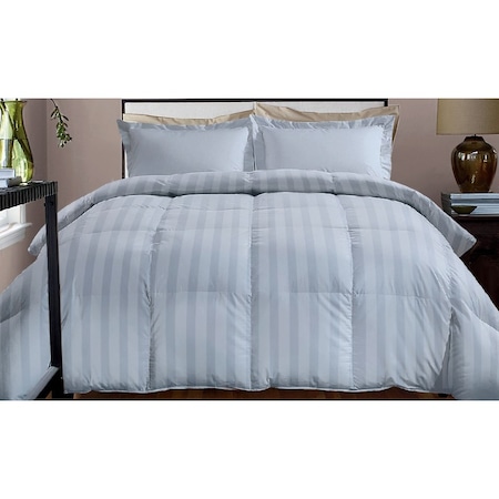 Club Le Med 800 TC Stripe Down Alternative Comforter, Smoke Blue, Twin 123634